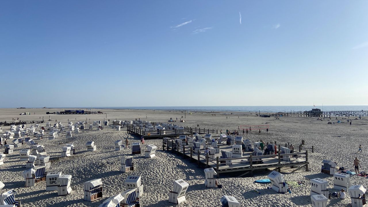 Blick auf die Strandkörbe Blick auf die Strandkörbe